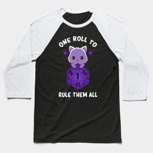 Tabletop Games Cute Cat Dnd Dice Dungeon Master Baseball T-Shirt